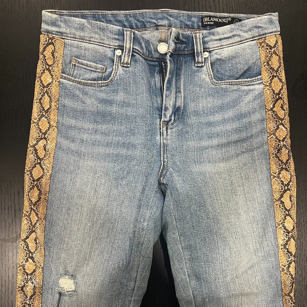 Blank NYC The Bond Snakeskin Stripe Skinny Jeans Women Size 26